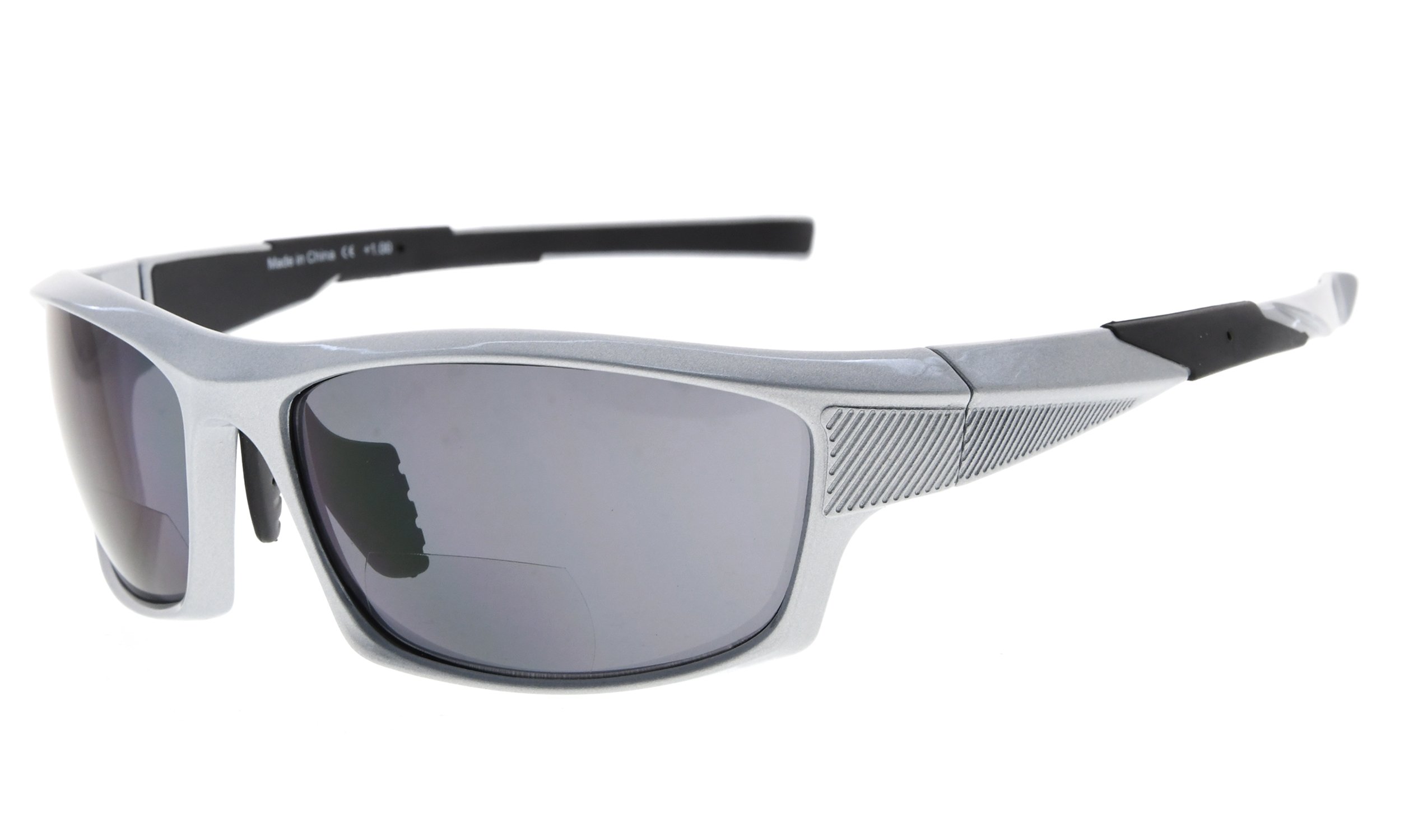 Eyekepper TR90 Sports Bifocal Sunglasses Baseball Running Fishing Driving Golf Softball Hiking Readers (Pearly Silver, 3.50) โ image 1