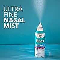 Vista 4 de Vicks Sinex Spray nasal hidratante salino, con aloe, niebla ultrafina sin medicamentos, limpia la congestión sinusal diaria rápida, elimina