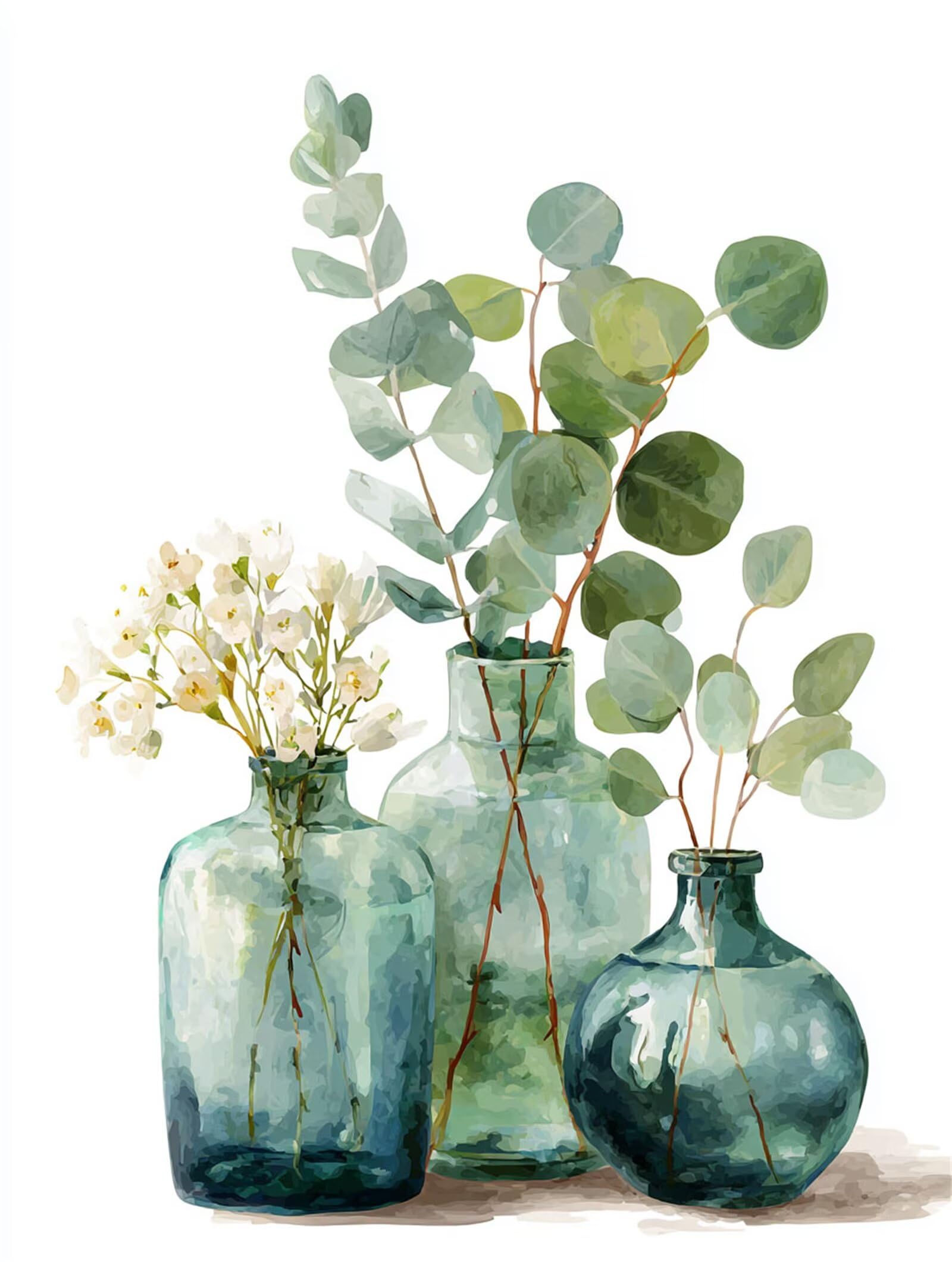 Dipingere con i Numeri Adulti Vaso, verde Dipingere con i Numeri Bambini DIY Kit, Set Premium con Pennelli, Decorazione Casa & Creativo Regalo di Compleanno, Attività di Tempo libero 70x95cm z-188