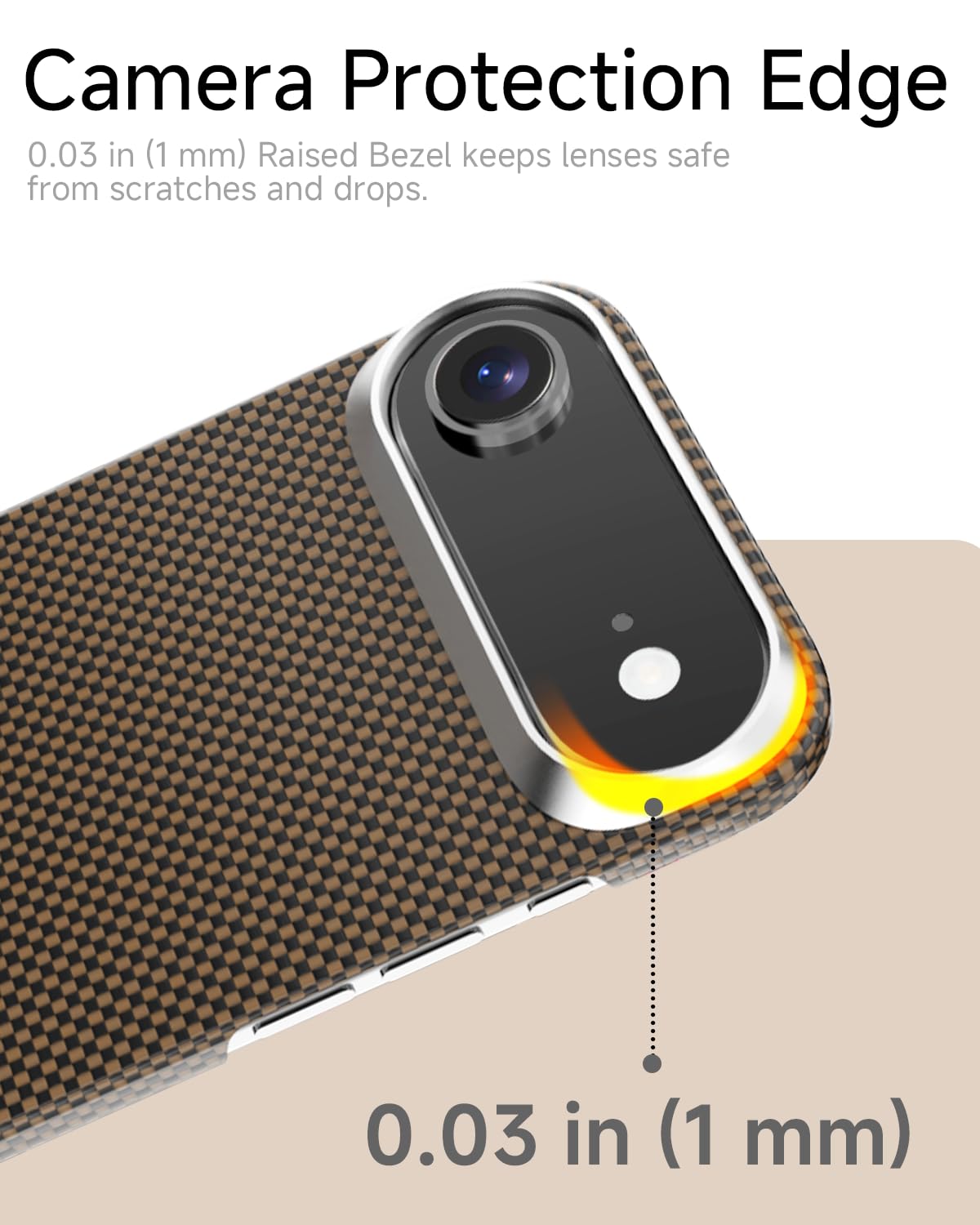 Aramidfaser Hülle für iPhone 17 Air, kompatibel mit MagSafe, Ultradünne & Leichte Schutzhülle für iPhone 17 Air, Kevlar Aramidfaser mit Ultra-Slim Caseless Feel (Plain/BlackGold)