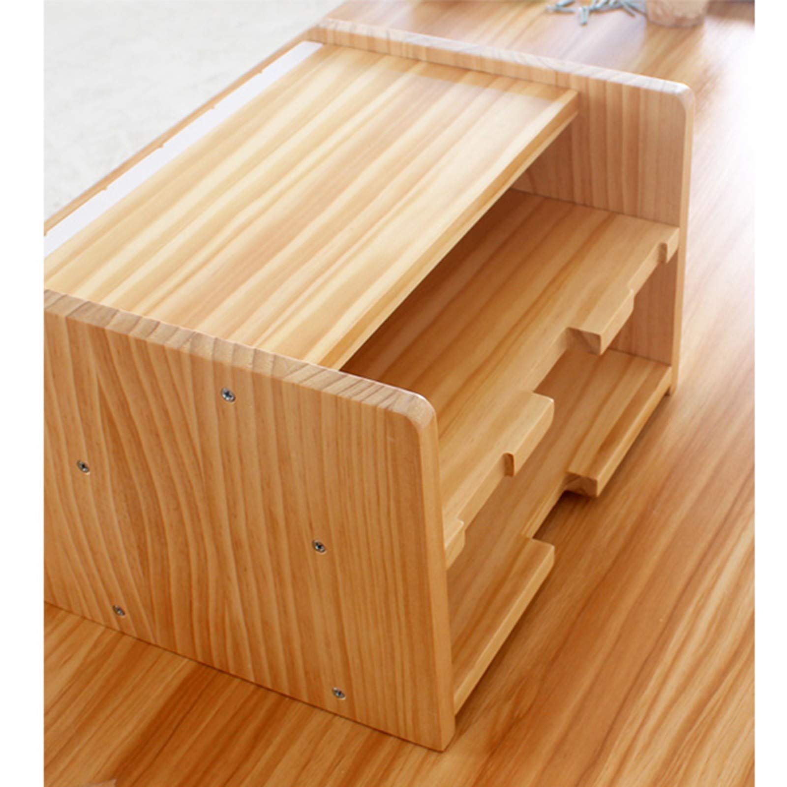 Router Aufbewahrungsbox – Massivholz TV Set-Top-Box Rack, Desktop-Regal für Kabelboxen, WLAN-Router, Fernbedienungen, DVD-Player und Modems