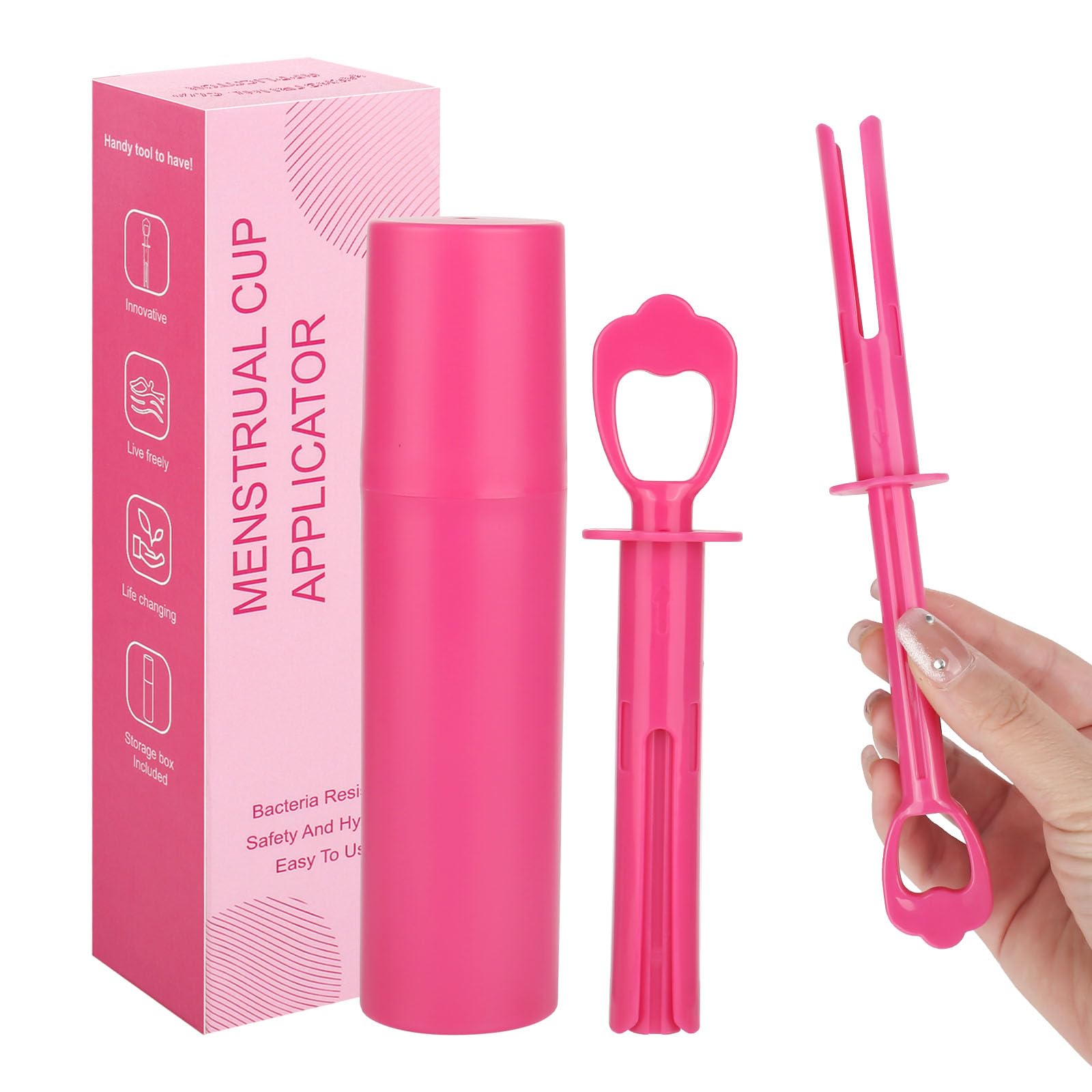 CTDMJMenstrual Cup Applicator - Easy Insertion & Removal - Works with Most Cups - Travel Case