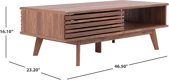 Safavieh Home Collection Rori Walnut 1-Shelf (46 w. x 23 d. x 16 h.) Coffee Table