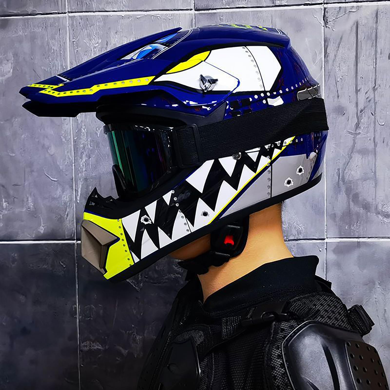 Zestaw Kasków Motocrossowych MTB Dla Dzieci I Młodzieży - Z Goglami, Rękawiczkami I Maską - Kaski Pełnotwarzowe Dla Dorosłych, Do Jazdy Terenowej, Na Quada, Skuter, Motocykl