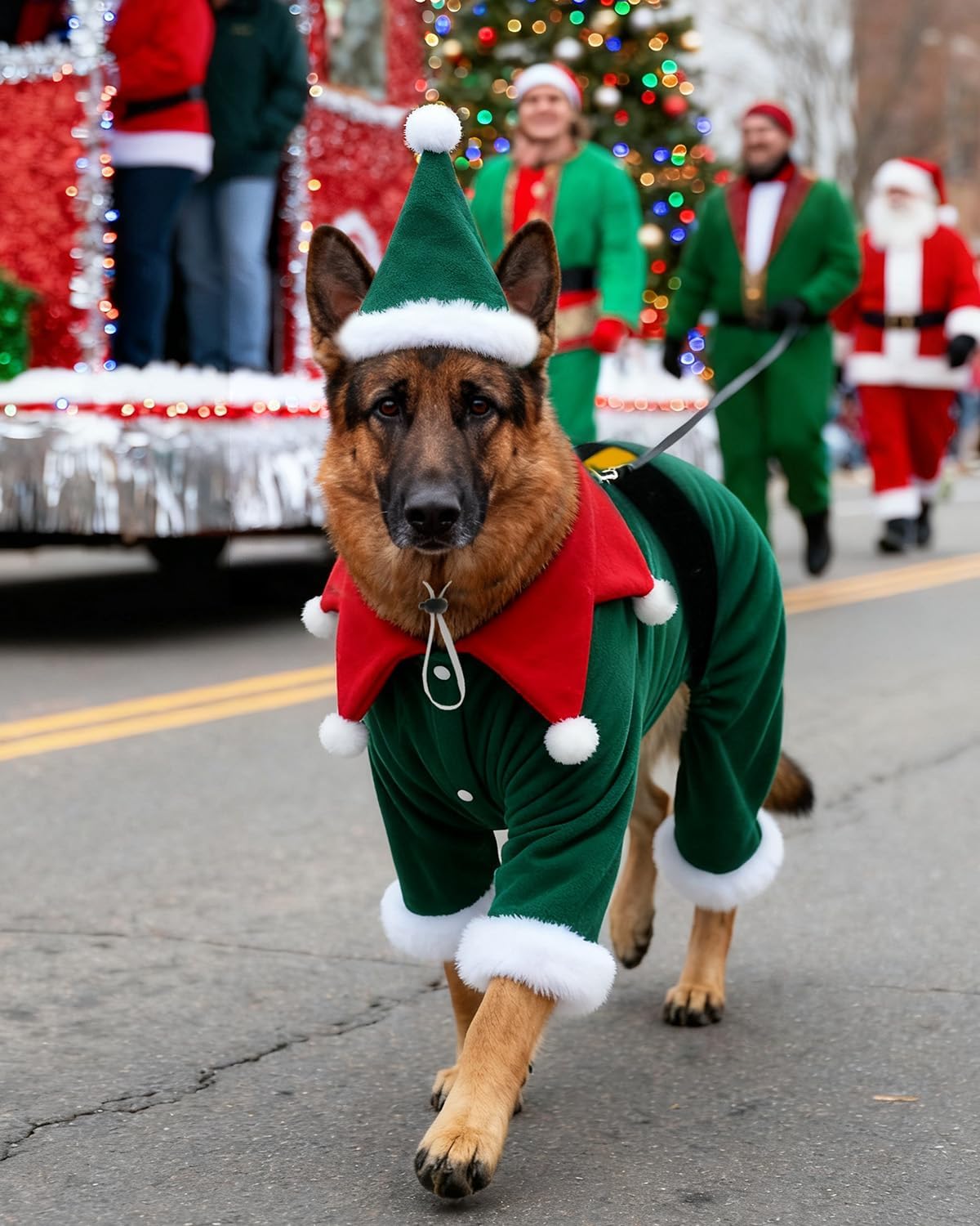 CuteBone Christmas Dog Costumes for Small, Medium, Large Dogs – Elf Pet Cosplay Outfits | Cute Puppy Costume for Holiday Party, Dress-Up, Photo Shoots GBZ07-3XL