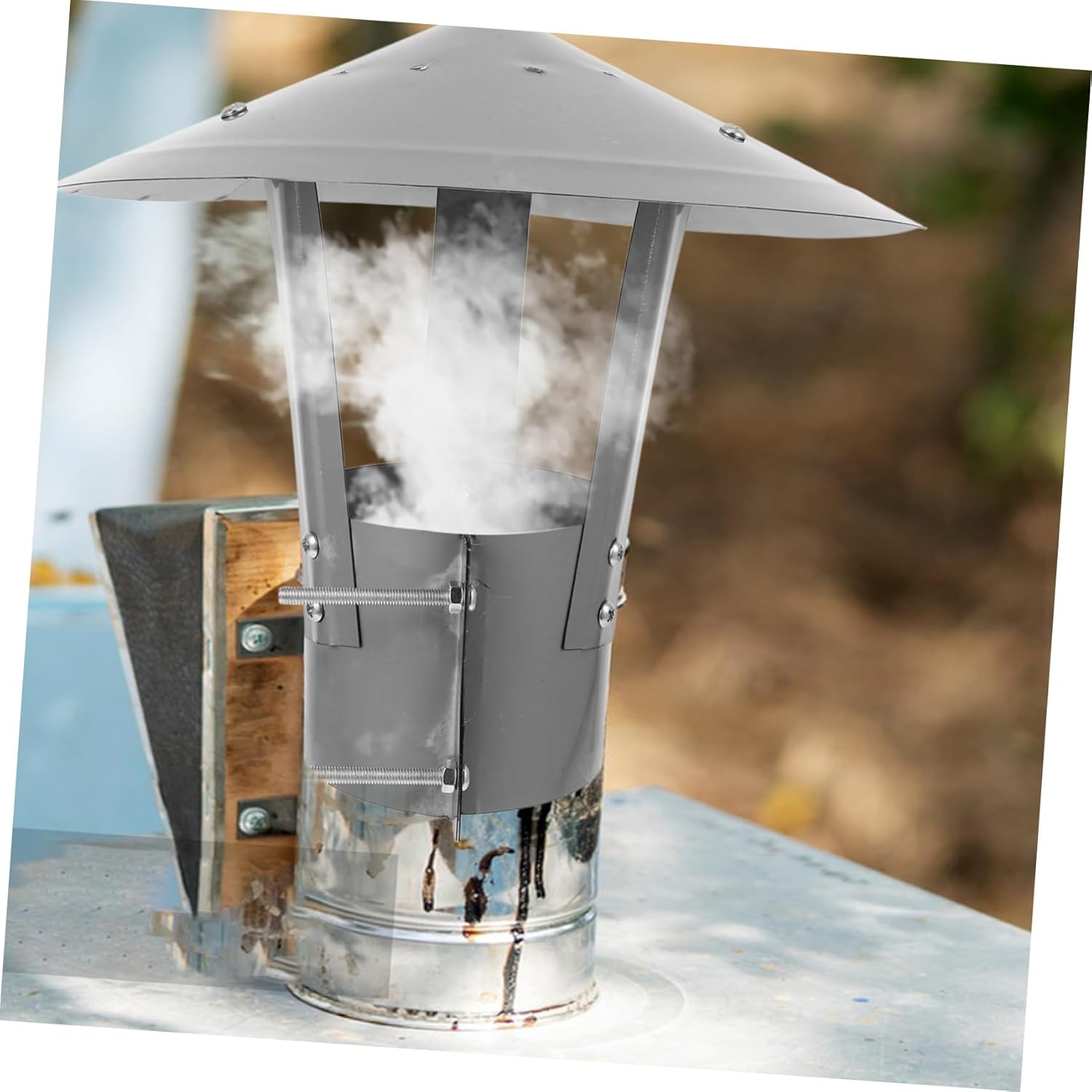 Tapered Chimney Cap for Roof Galvanized Fireplace Exhaust Cover Weatherproof Rain Cap Backflow Prevention for Outdoor Use and Stoves