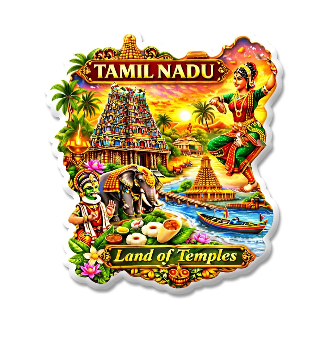 Kerala Fridge Magnet - God's Own Country Design -29