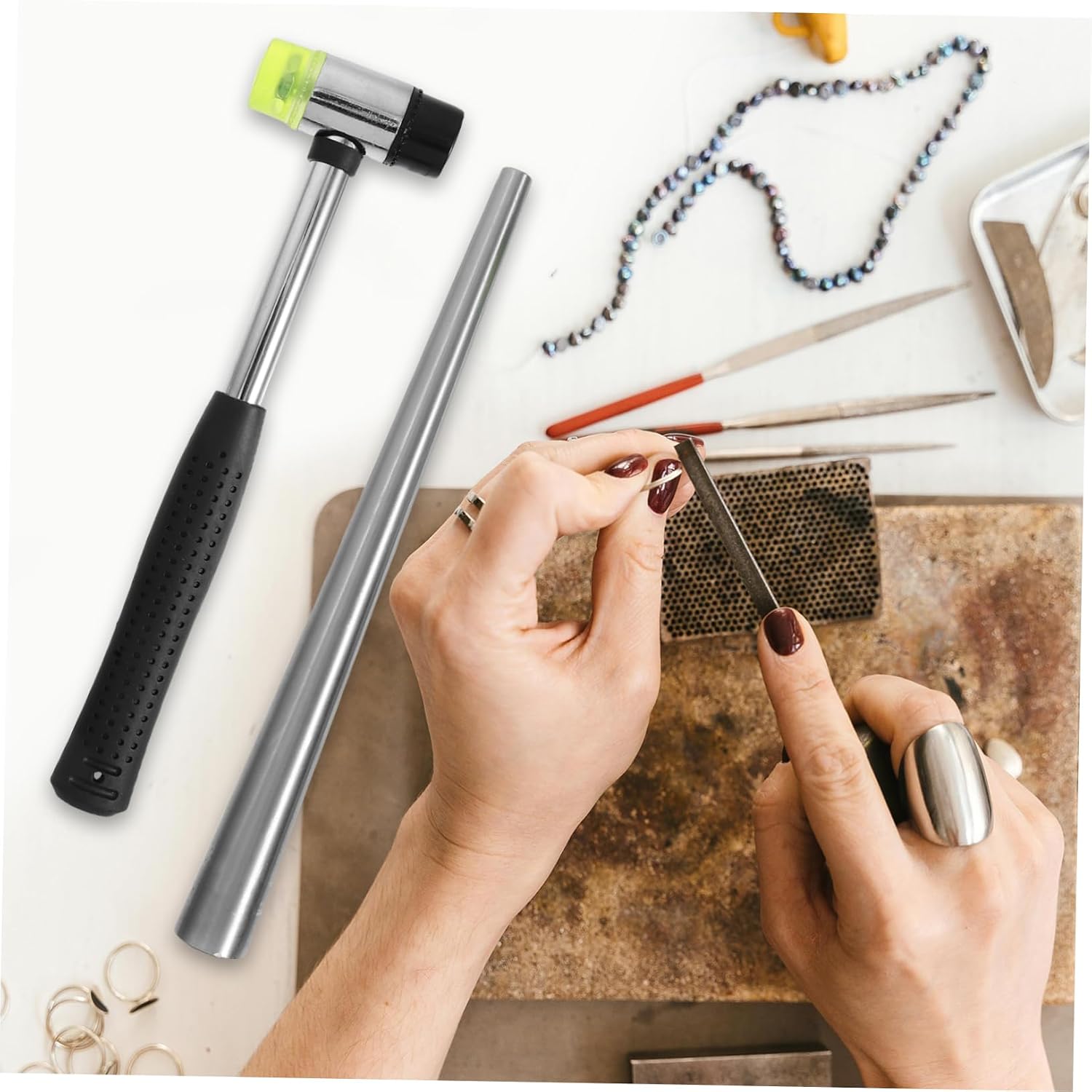 Ring Adjuster Tool Plastic Ring Hammer Jewelry Sizing Stick for Expanding