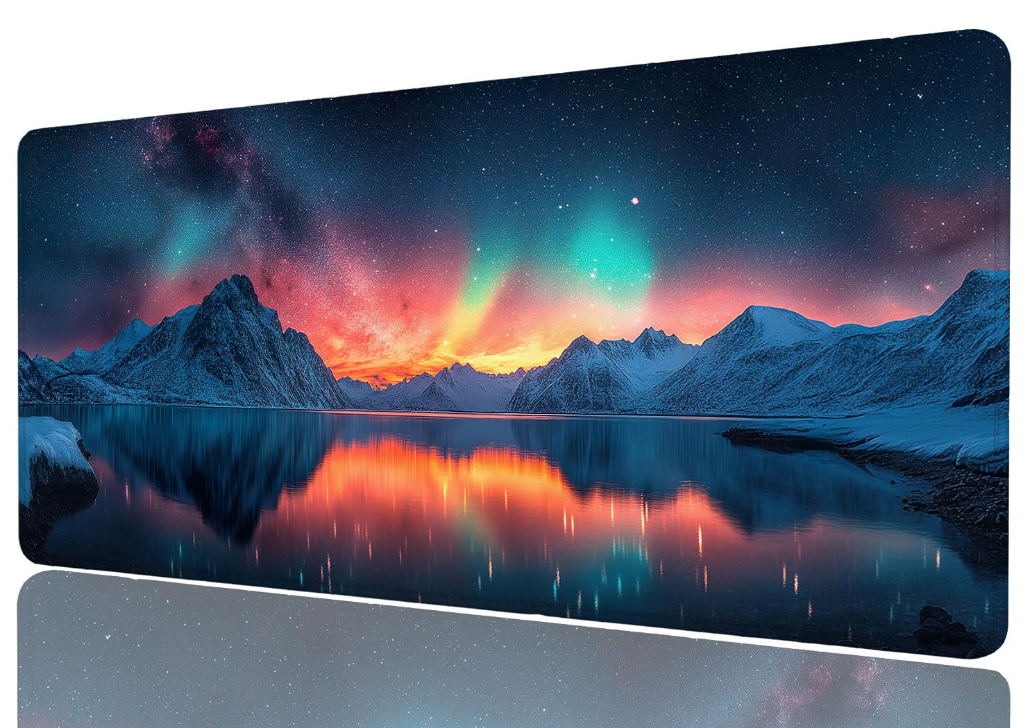 Star Sky Gaming Mouse Pad Lake Snow Mountain Northern Light Mousepad XL Large Gaming Desk Mat Laptop Keyboard Mat Desk Pad Office Computer Keyboard