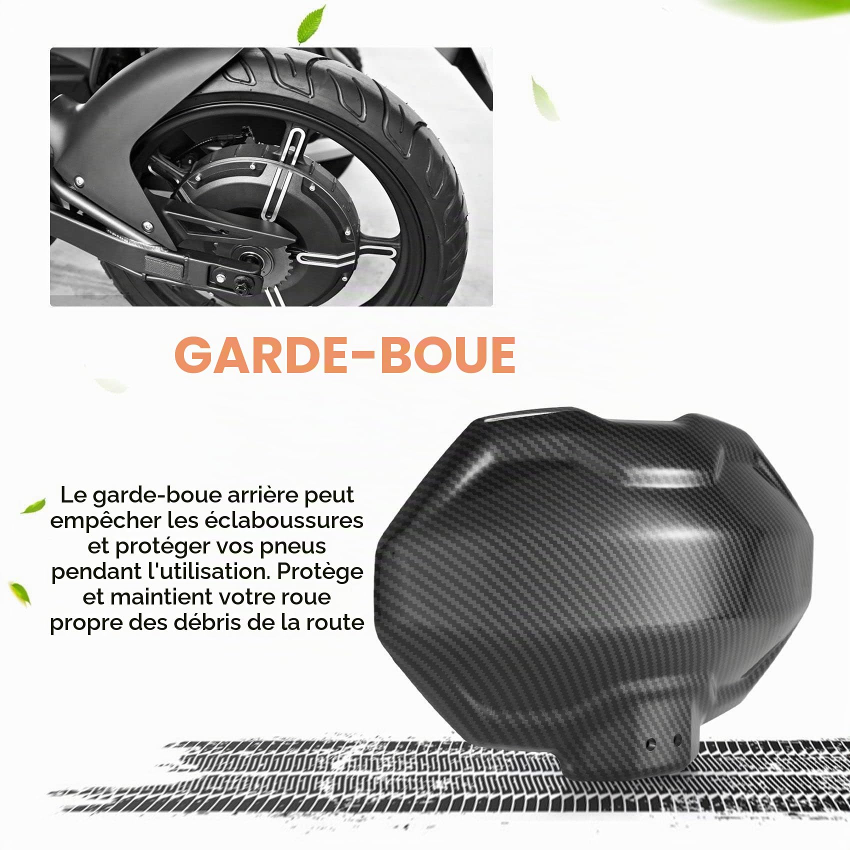 Garde-Boue Universel de Roue de Moto Garde-Boue de Pneu de Garde-Boue pour TMAX 530 GN125 Z900, B