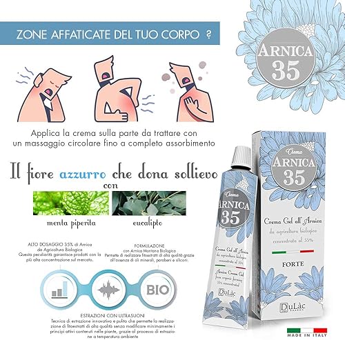 Miniatura 7 de Dulàc Crema de gel de árnica natural extra fuerte de 17 onzas líquidas con 35 de árnica montana orgánica moretones alivio de articulaciones y