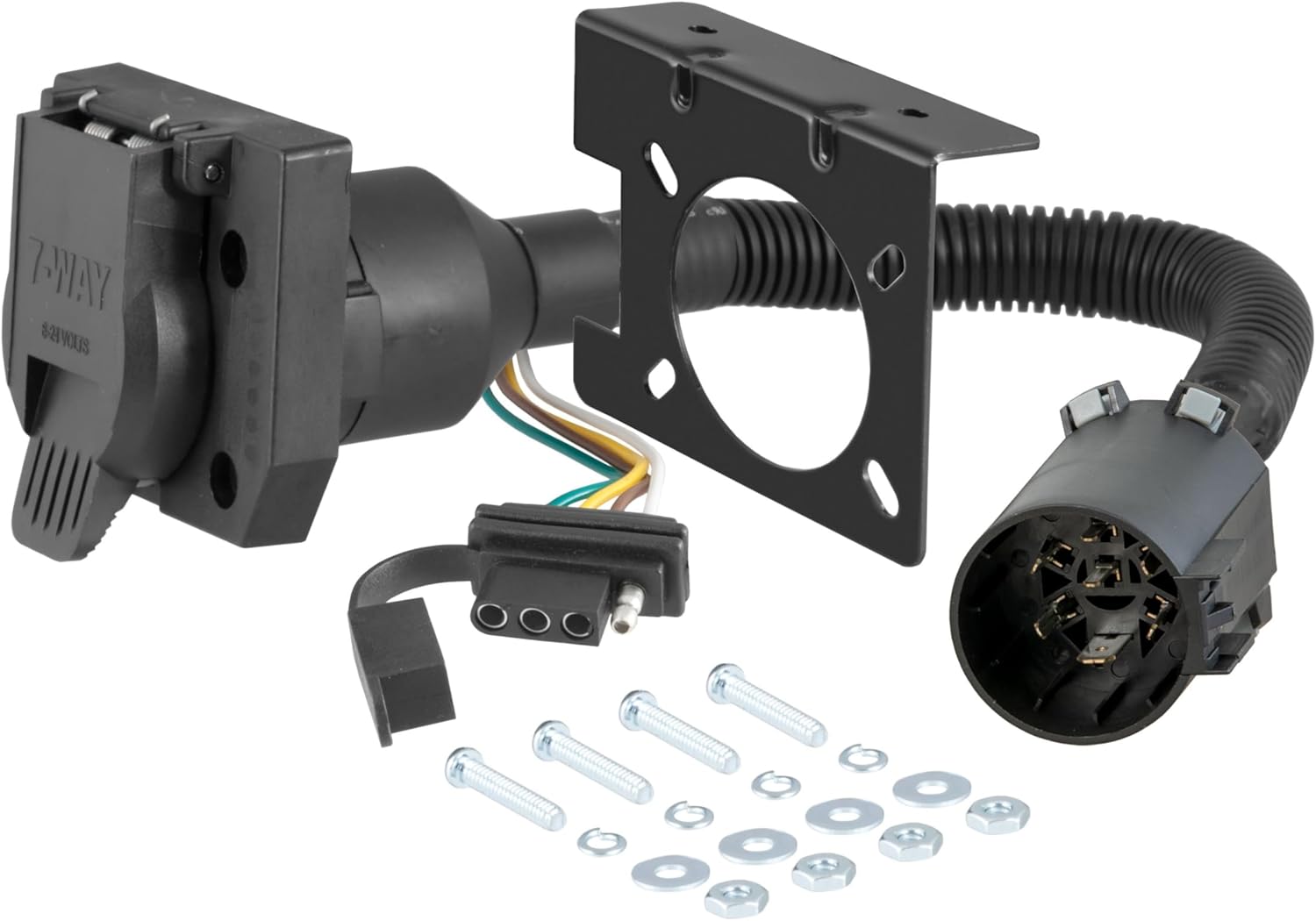 CURT 55774 Dual-Output Vehicle-Side 7-Pin, 4-Pin Connectors, Factory Tow Package and USCAR Socket Required
