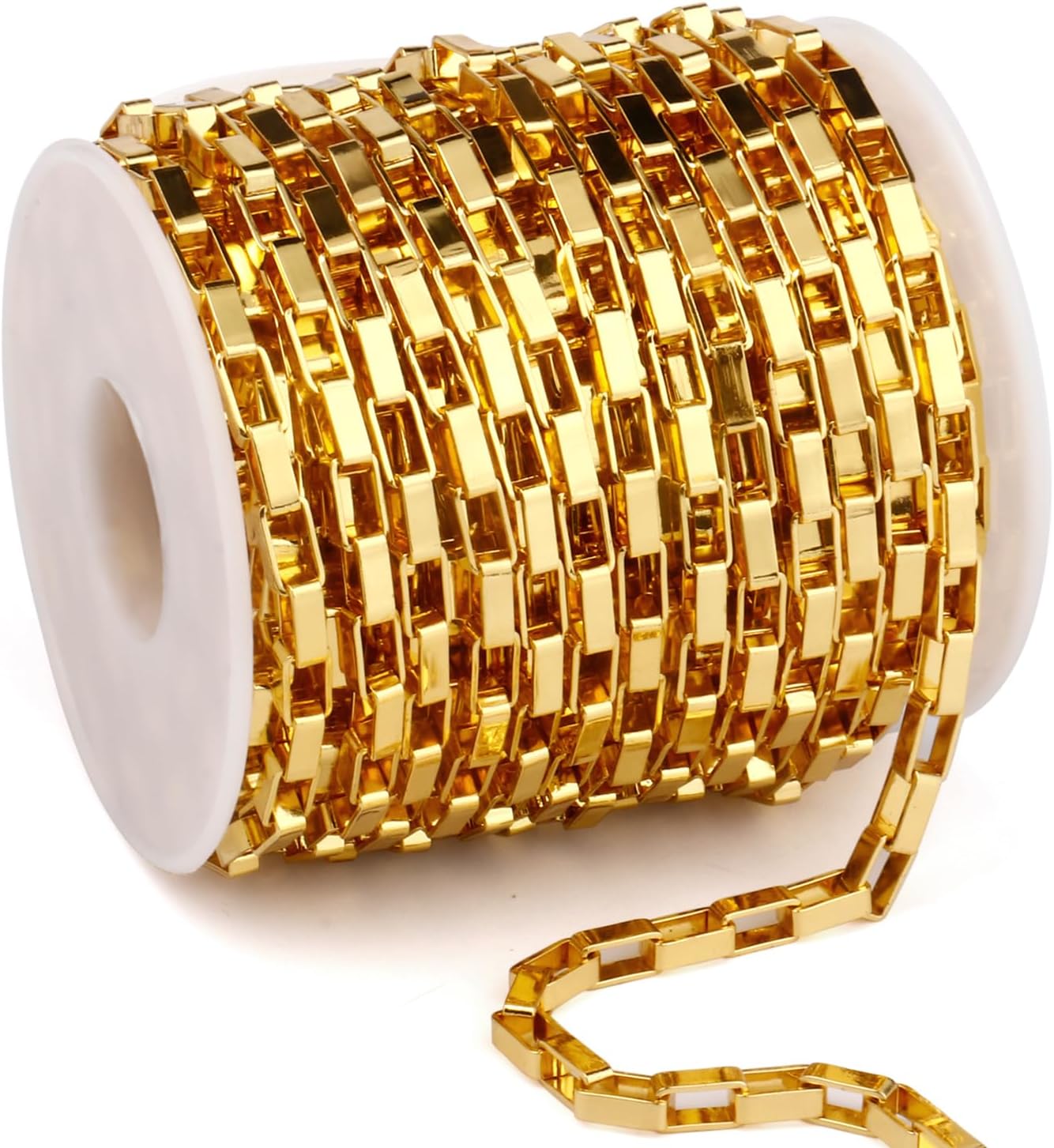 33 Feet Gunmetal Box Chains Bulk, 4mm 304 Stainless Steel Link Chain Black Square Rolo Box Chains Roll Spool for Jewelry Making DIY Craft