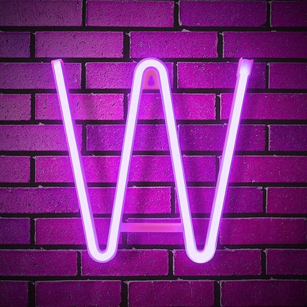 Neon Purple LED Marquee Letter Lights, Light Up Letters Glitter Alphabet Letter Sign Battery Powered for Night Light Birthday Party Wedding Girls Gifts Home Bar Christmas Decoration