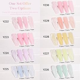 Beautpal Magnetic Jelly Gel Nail Polish Set 10PCS Semitransparent Pastel Colors Including Cat Eye Gel Polish Soak Off UV Nail Polish Home DIY Manicure Nail Salon 7ml