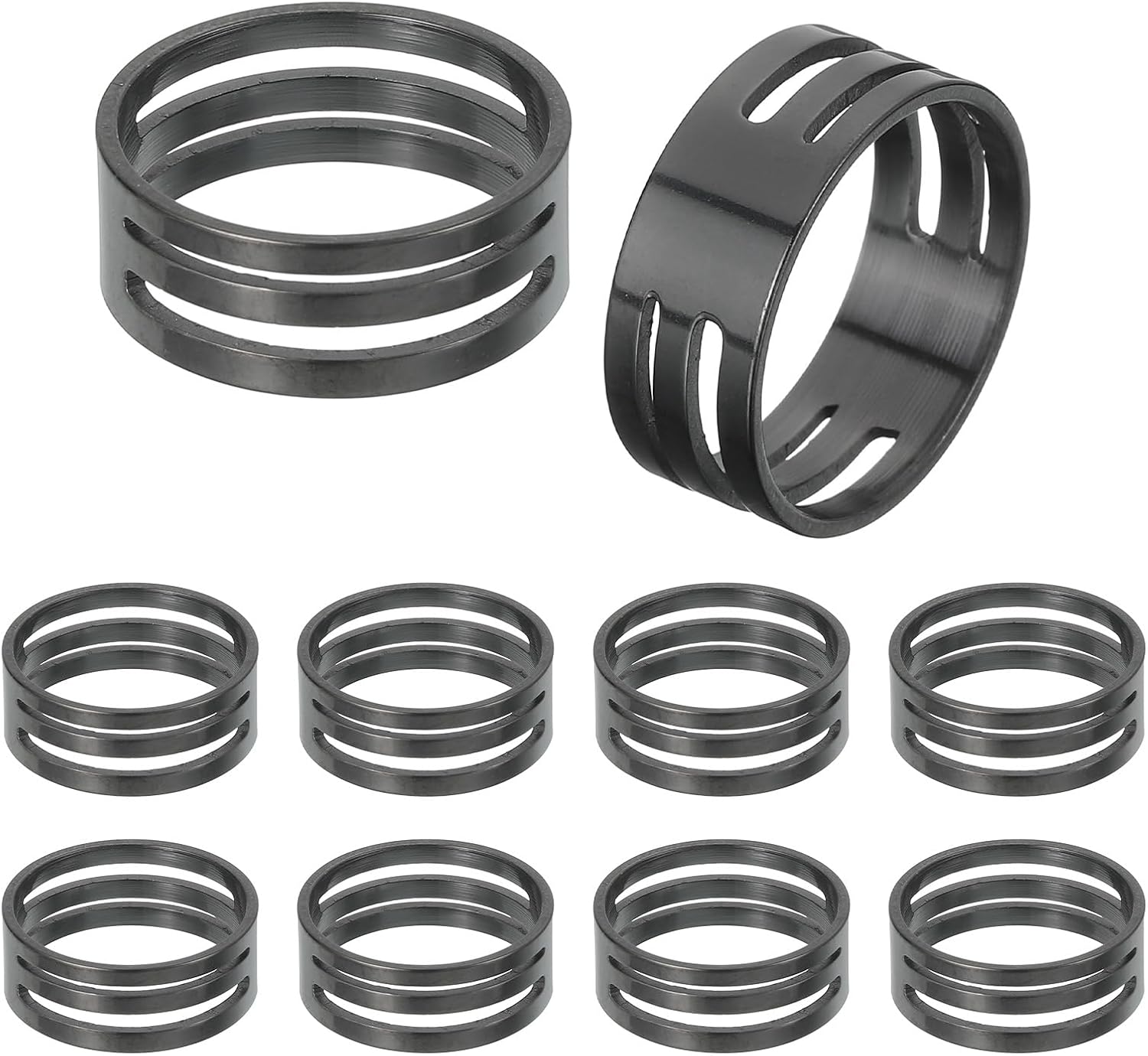 MECCANIXITY Jump Ring Opening Tool, 19mm Stainless Steel Jump Ring Opener Circle Split Opening Closing Finger Tool for Jewelry Making Supplies Craft Projects(Black, Pack of 10)