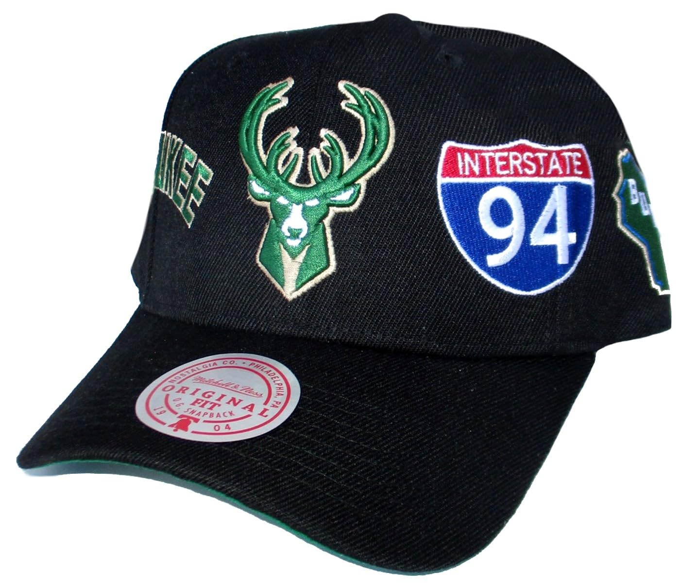 Milwaukee Bucks Hyperlocal Snapback Adjustable Hat Cap - Black