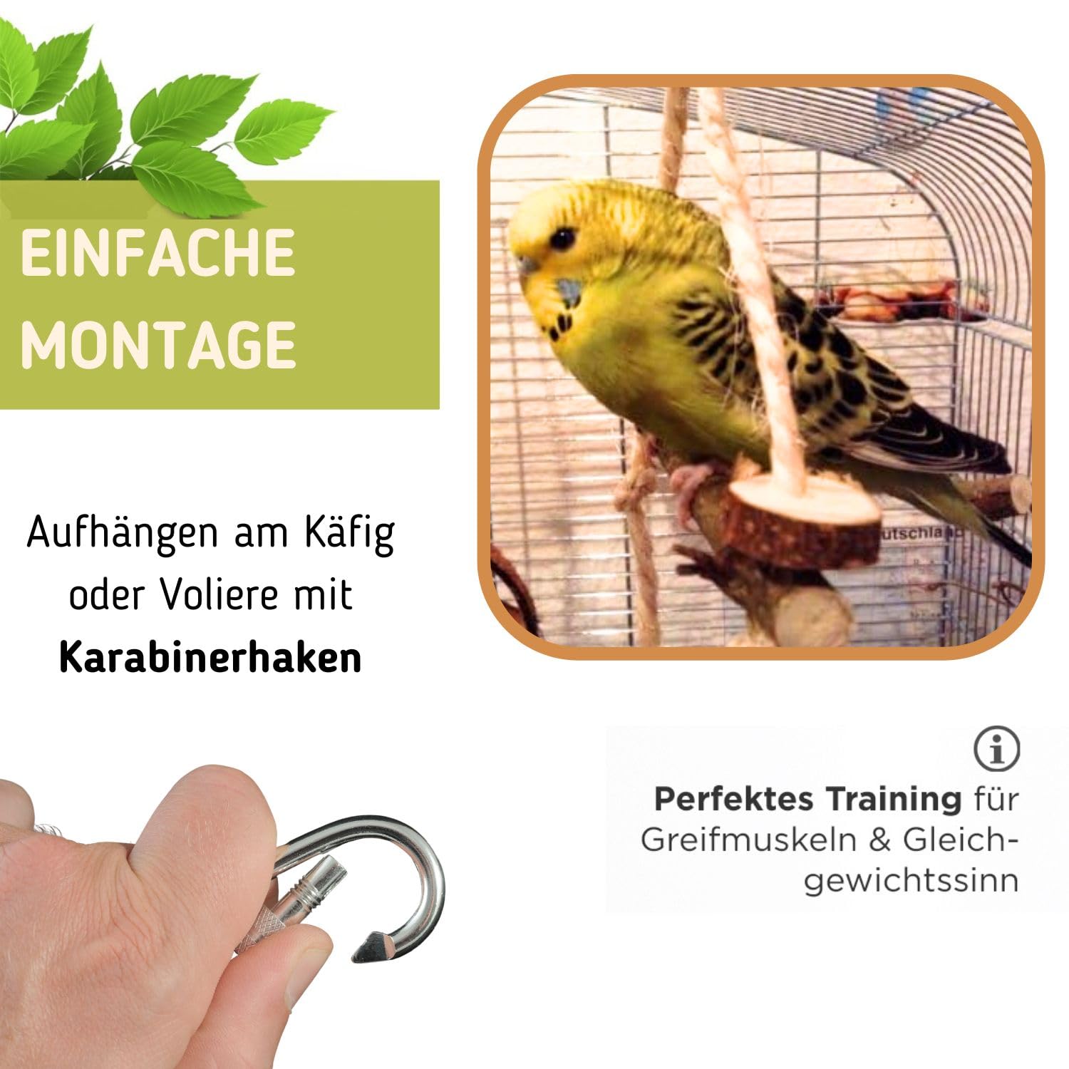Sisal Schaukel Für Vogelkäfig Wellensittich Kanar Produktbild-Vorschau 6