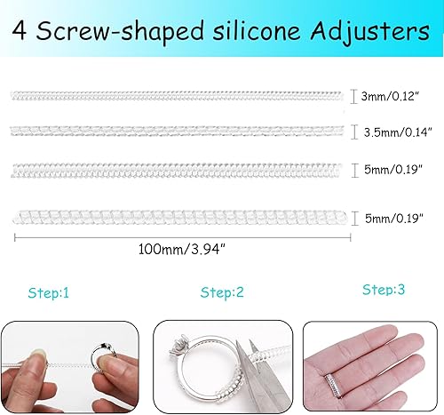 Miniatura 2 de Ajustador de tamaño de anillo invisible para anillos sueltos, ajuste de anillo para cualquier anillo, varios tamaños de tamaño de anillo, juego de 16