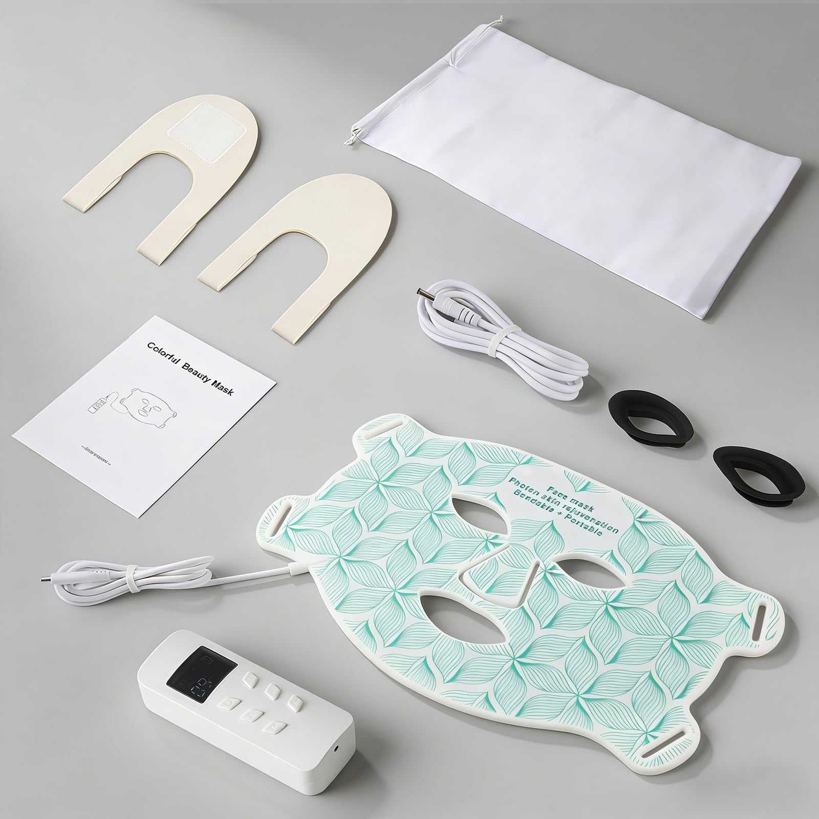 Masque LED Visage Luminothérapie 8 Couleurs,Masque Visage Lumière Rouge et Infrarouge,LED Face Mask Silicone Flexible,Anti-Âge,Raffermissant,pour Tous Les Types de Peau à la Maison