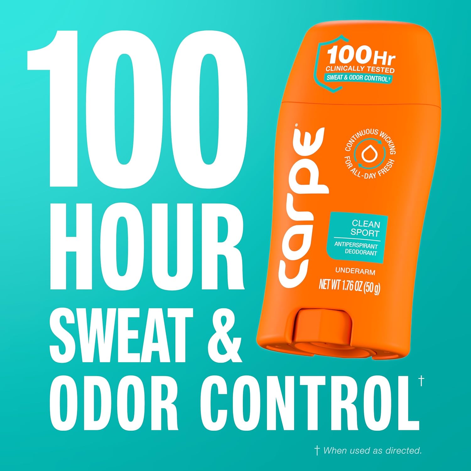 Carpe Underarm Deodorant Antiperspirant - Extra Strength Men's Antiperspirant with 100 Hour Sweat Control - Deodorant for Men - Helps Eliminate Odor - Clean Sport Scent - Image 4
