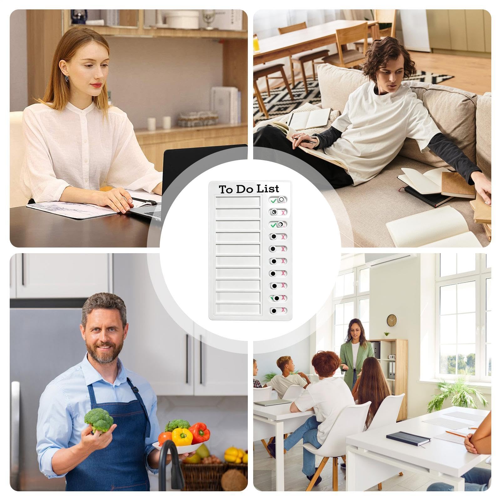 Tabla de tareas para adultos, tabla de horarios deslizante reutilizable, tabla de rutina, lista de verificación, para planificación de tareas, hogar, escuela, oficina, aula, niños y adultos
