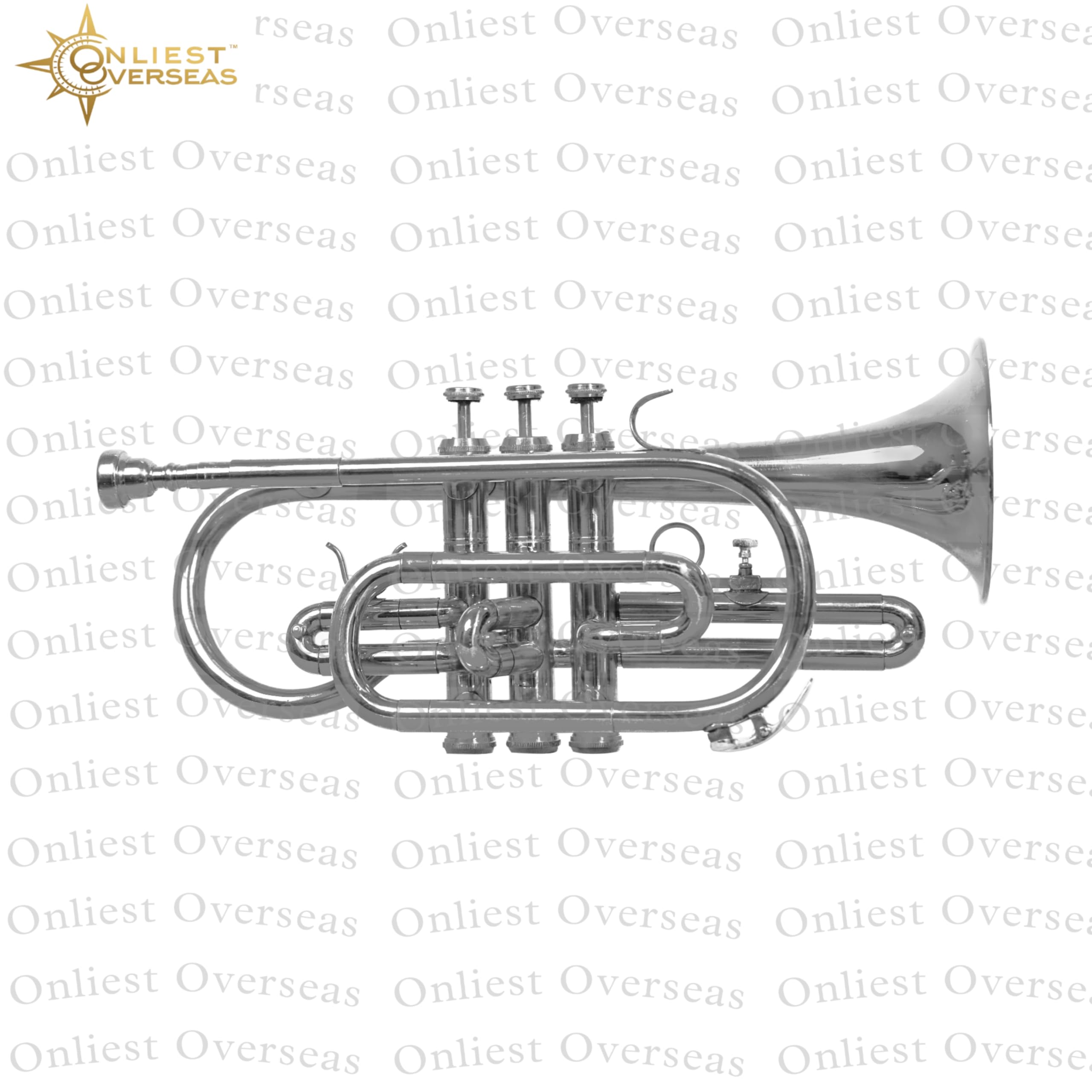 Juego de cornetas de latón Bb | Cornet de banda compacta con válvulas de pistón suaves, tubo de plomo de cobre fósforo | Incluye boquilla, kit de limpieza y funda rígida plateada