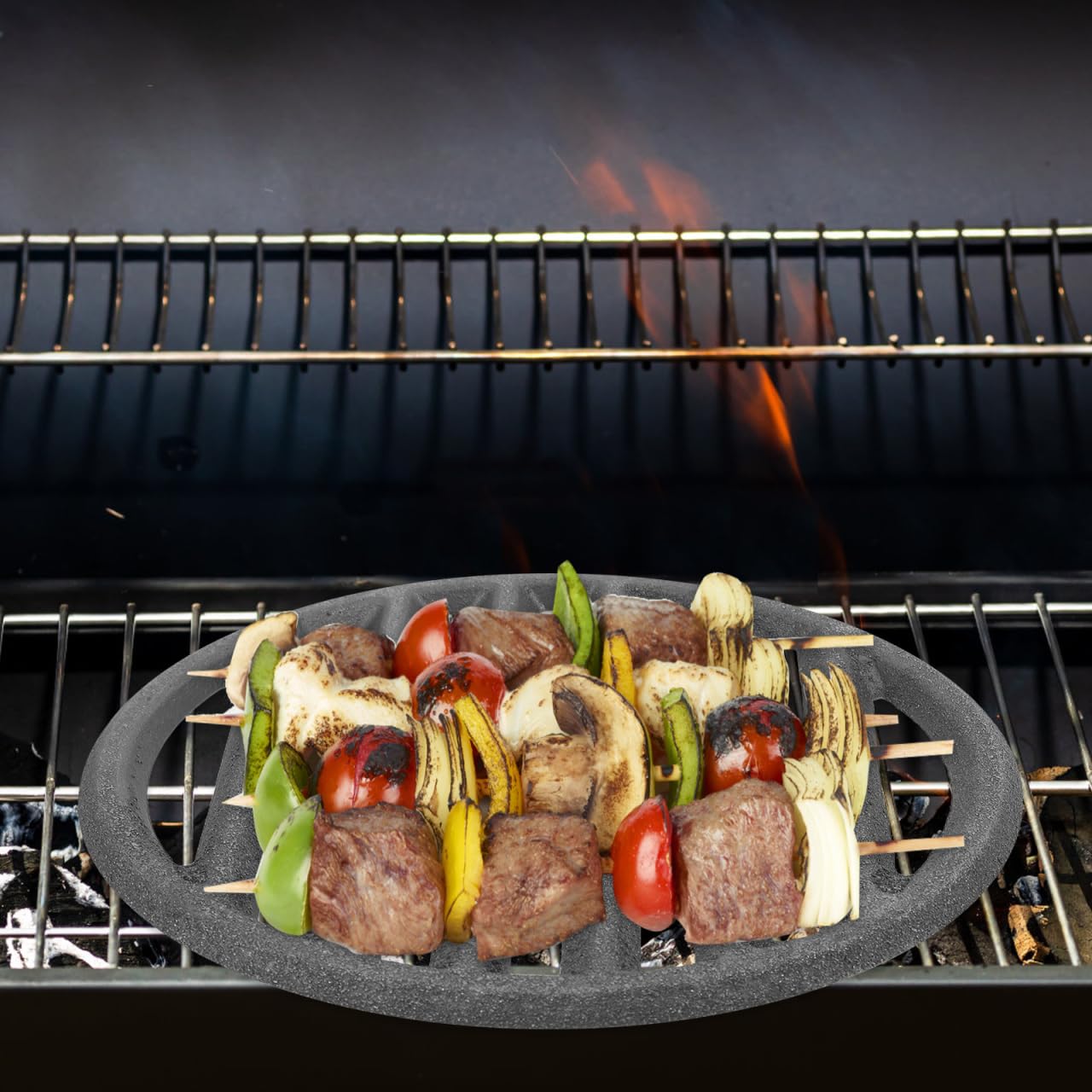 Okrągły żeliwny ruszt do grillowania 16 cm – trwała wymienna płyta do paleniska do grilla na świeżym powietrzu, akcesoria do grilla ogrodowego, wytrzymały sprzęt do gotowania