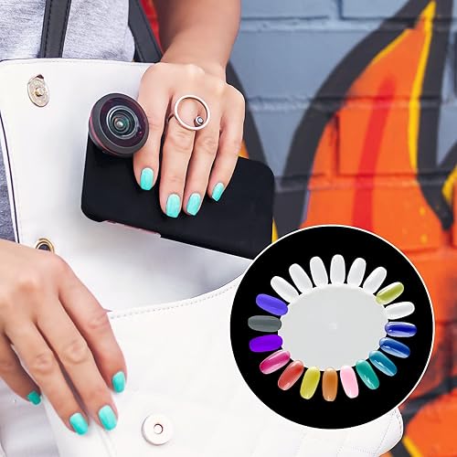 Miniatura 6 de 20 muestras, ruedas de uñas postizas, rueda de plástico para exhibición de esmalte de uñas para muestras de manicura, espectáculos de color de uñas