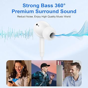 USB C Wired Earbuds Ear Buds for iPhone 17 16 Pro Max 16e 16 Plus 16Pro 15