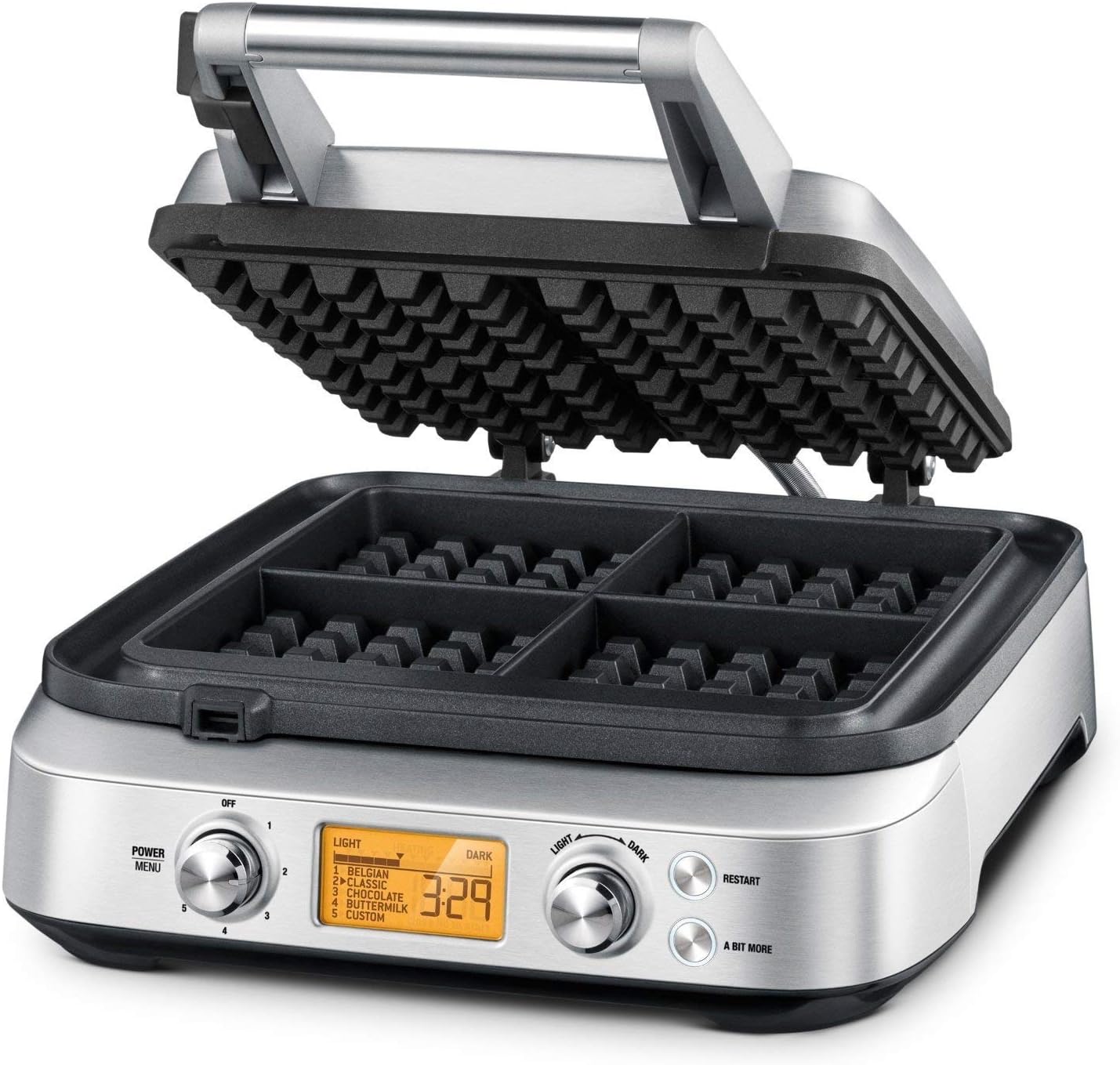 Breville BWM640XL Smart 4-Slice Waffle Maker, Silver: Electric Waffle Irons: Home & Kitchen