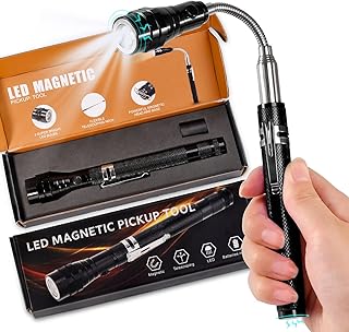 Magnetic Flashlight Gifts for Men Stocking Stuffers for Men Adults Pickup Tool Cool Extendable Magnet Telescoping Gadgets Christmas Birthday for Dad Him Husband Boyfriend Grandpa Handyman Mechanics