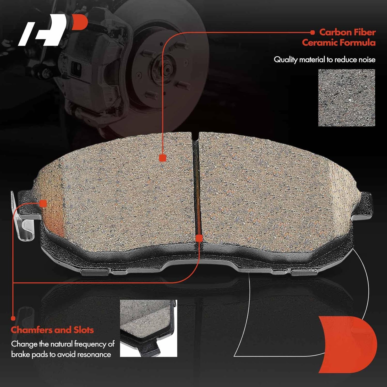 A-Premium Front Ceramic Brake Pads Set Compatible with Infiniti, Nissan and Suzuki Models - G20 1999-2002, I30 1996-1999, Altima 1993-2001, Maxima 1989-1999, Sentra 2000-2006, SX4, 4-Pack