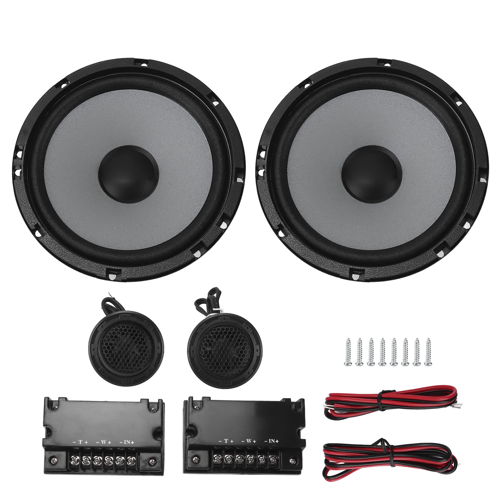 Altavoz coaxial para automóvil, 2 piezas Altavoz coaxial para automóvil de 6.5 pulgadas Frecuencia completa universal 4Ω 12V para sistema de audio automático