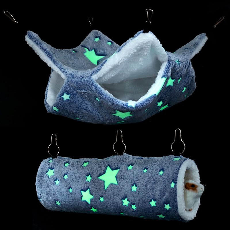 Rede e túnel luminosos para pequenos animais Mogoko com estampa de estrelas