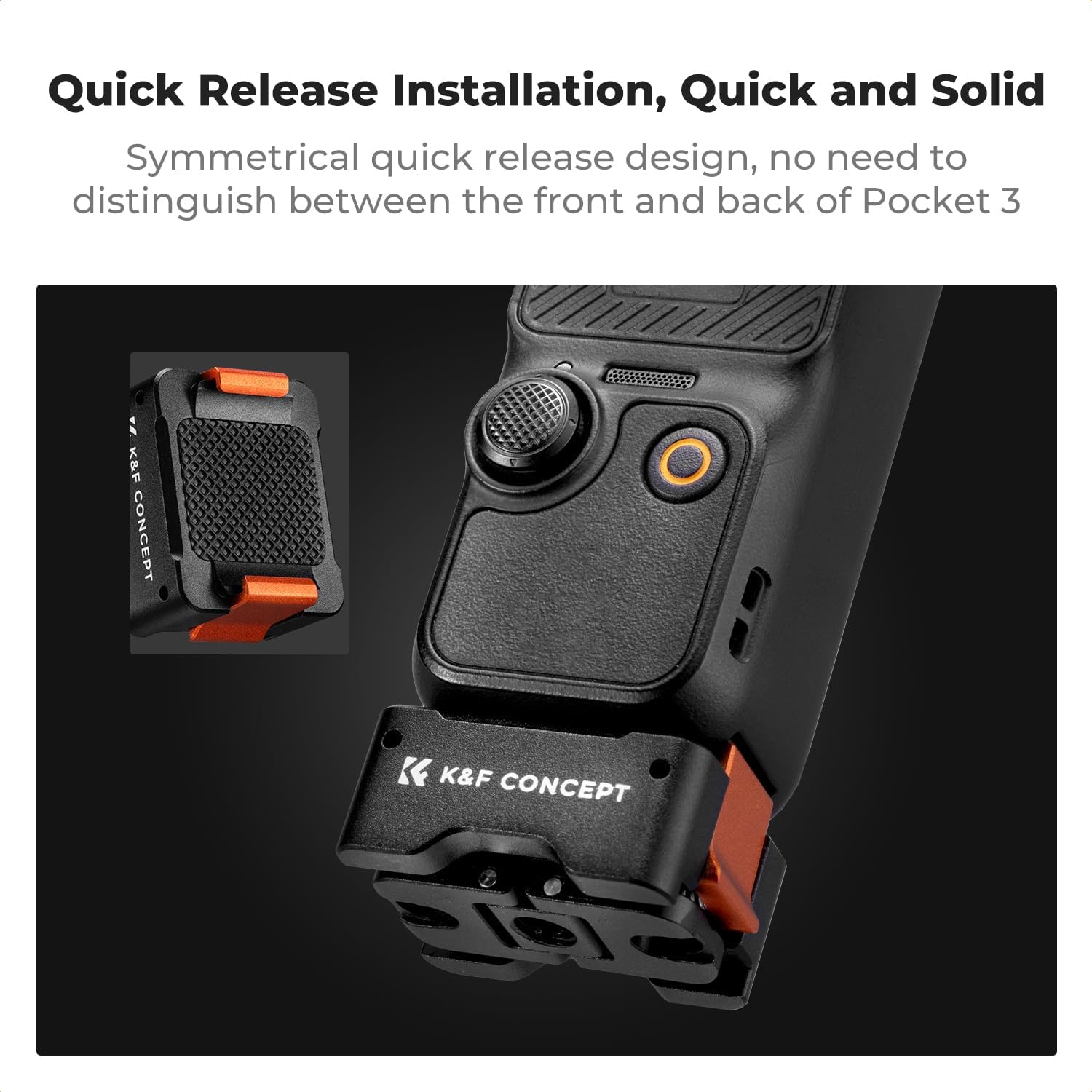K&F CONCEPT 2Pack Quick Release Adapter Mount for DJI Osmo Pocket 3 Create Combo, Tripod Mount Fit Arca-Swiss Standard, with 1/4 Screw Hole/Folding Finger,Aluminum Alloy Bracket