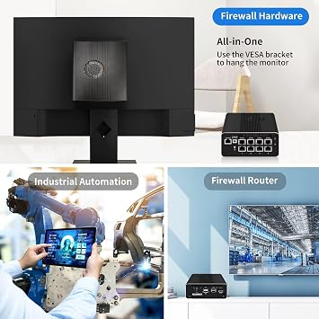Micro Firewall Mini PC Pentium 8505, DDR5 8GB RAM 128GB SSD Router Appliance Computer, 8 x 2.5Gbe i226-V Lan, CONSOLE COM, Type-C, TF