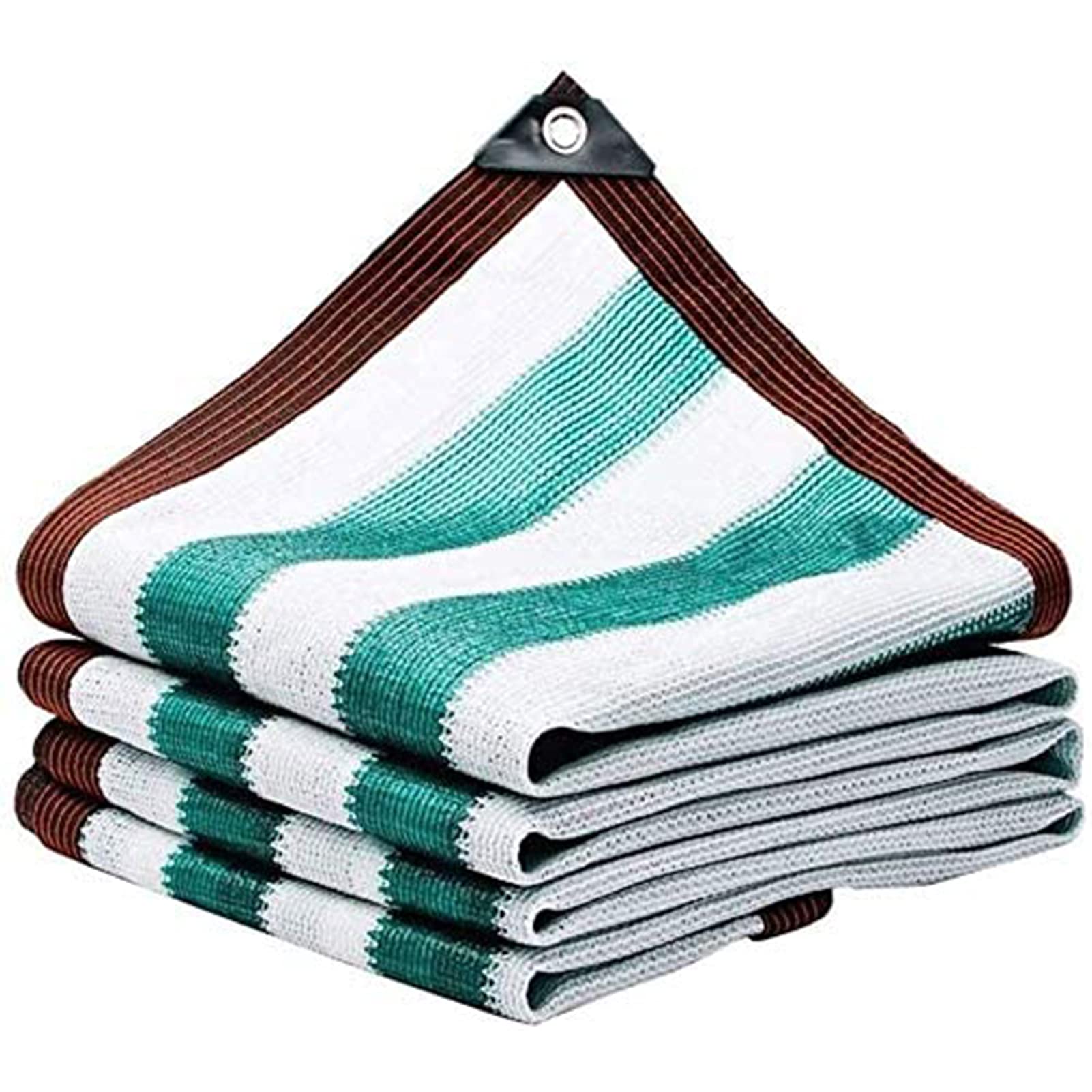 Voile d'ombrage anti-UV en tissu renforcé blanc et bleu 6x8m
