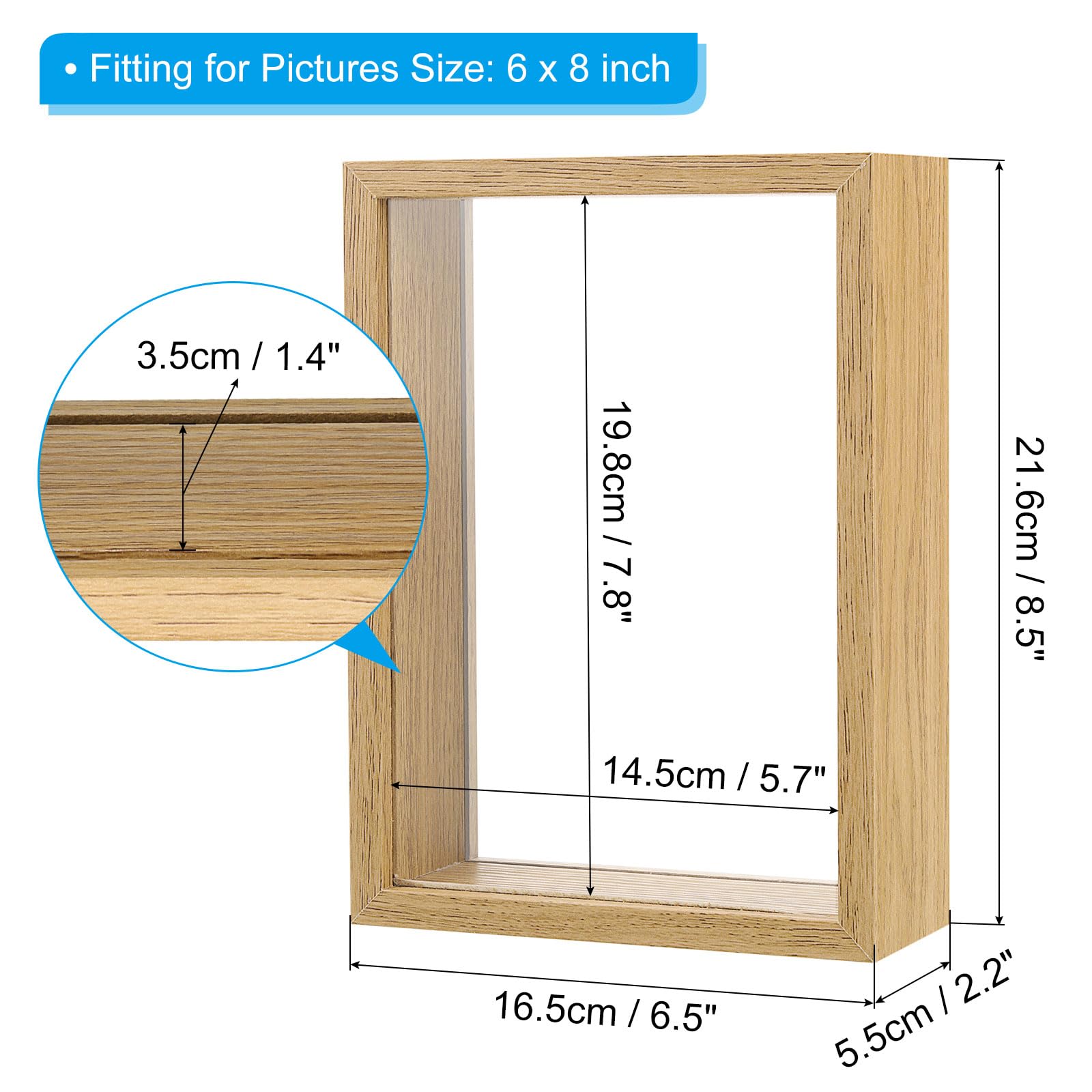 PATIKIL 6x8 Wooden Dried Flower Photo Frame - Image 2