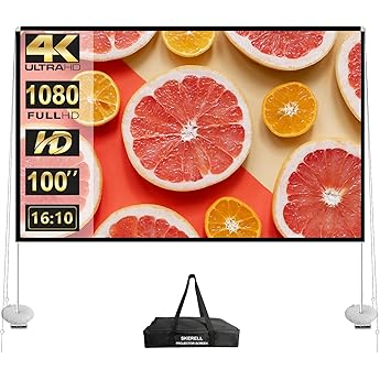 Portable Projector Screen with Stand Outdoor: Camping Projection Screen 80 inch 