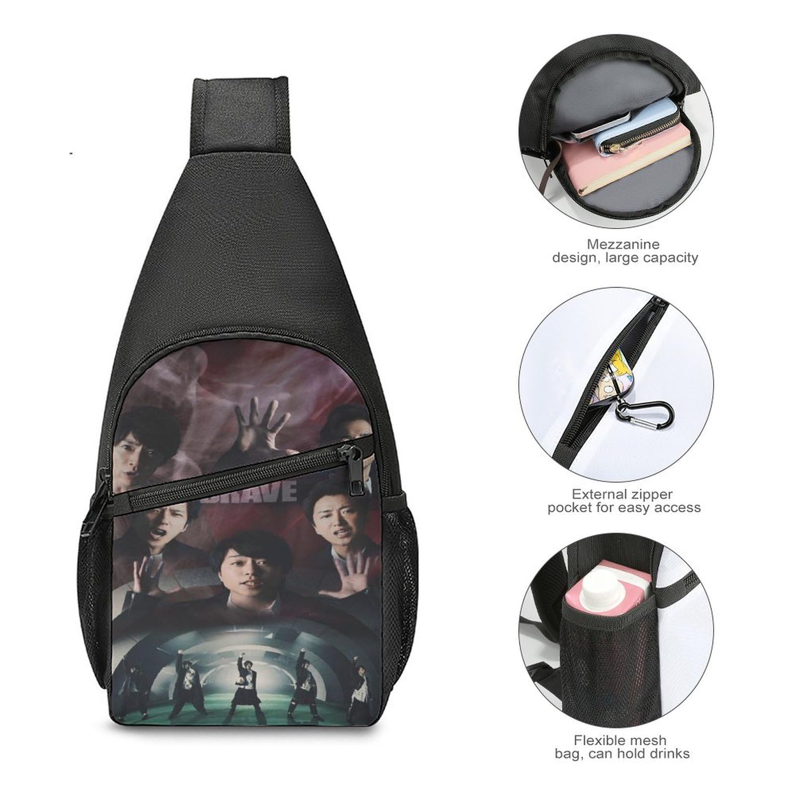 嵐 - 専用品　バッグ他 Amazon.co.jp: 嵐 ARASHI人気 斜胸包 軽量斜めがけバッグ 大容量