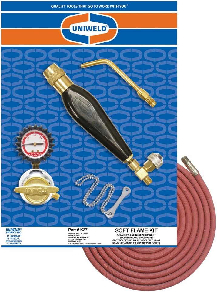 K37 Air/Acetylene Soft Flame Kit for B Tank with TH3 Handle and S23 Screw Connect Tip