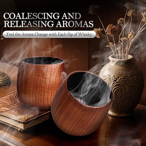 Miniatura 4 de Vasos de whisky de madera carbonizada, regalos de bourbon para hombres, papá, hermano, cumpleaños, aniversario, amantes del bourbon, tazas de madera