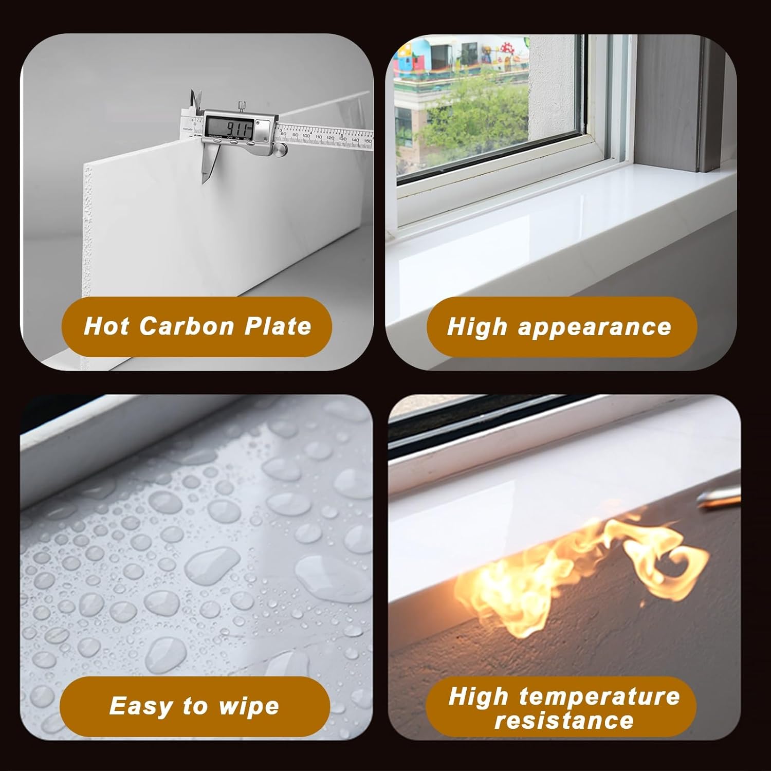 Self-Adhesive Window Sill Replacement Board Cuttable Window sill Protector Marble Window sill