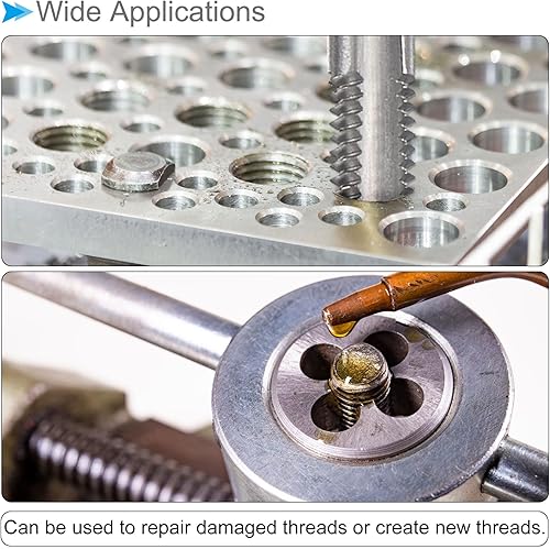Miniatura 8 de Juego de roscas y troqueles, rosca M7 x 0.5, rosca métrica de acero de alta velocidad y kit de herramientas de troquelado redondo (aplicaciones para