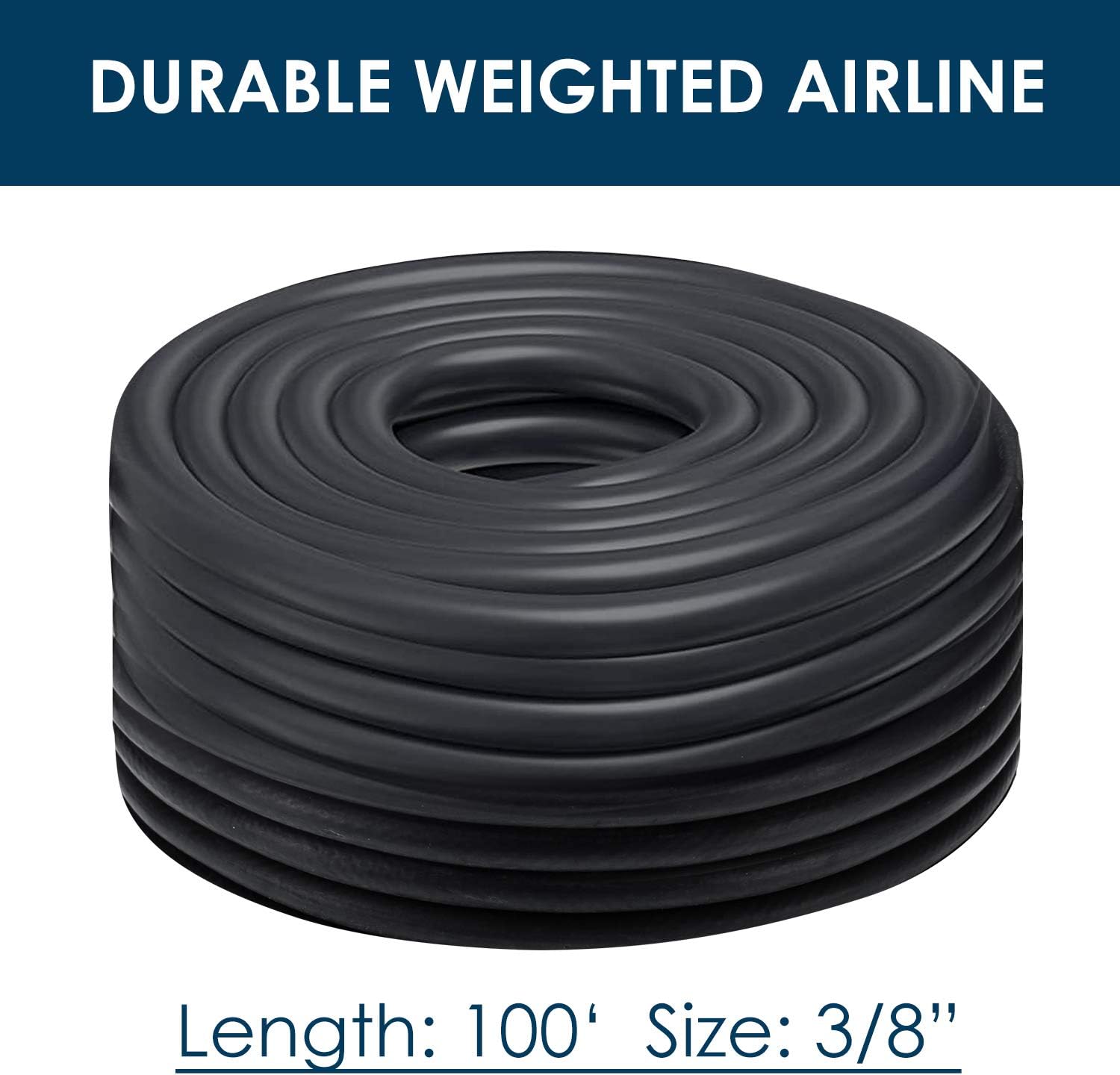 HQUA PAS20 Pond & Lake Aeration System for Up to 3 Acre, 1/2 HP Compressor + Two 100' Weighted Tubing + 2 Diffusers