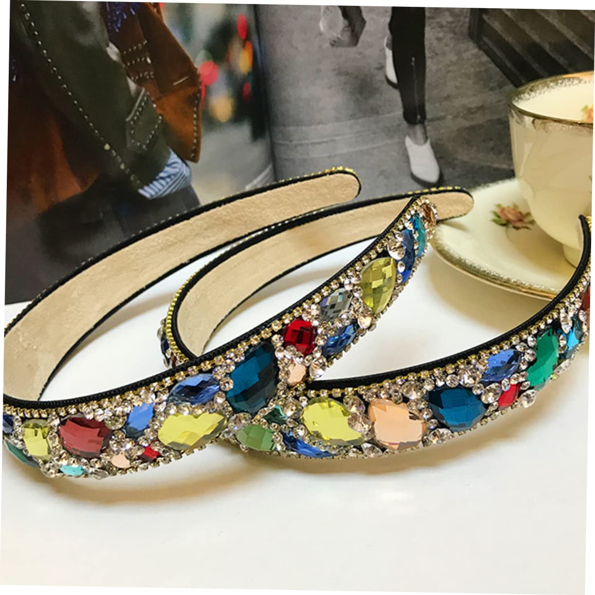 Beaupretty 2 Piezas Banda De Pelo Bohemio Diadema Ancha Tocado De Mujer Diadema Para Mujer Envoltura De Pelo Satinado Para El Cabello De Boda Perder Emitir Tarjeta Cabello Corto