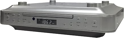 Réflexion CLR thd-2910 Évier encastrable avec Radio Cuisine avec Lecteur CD, USB et minuteur de Cuisine (PLL Tuner FM, MP3, AUX, télécommande, Kit de Fixation), Argent