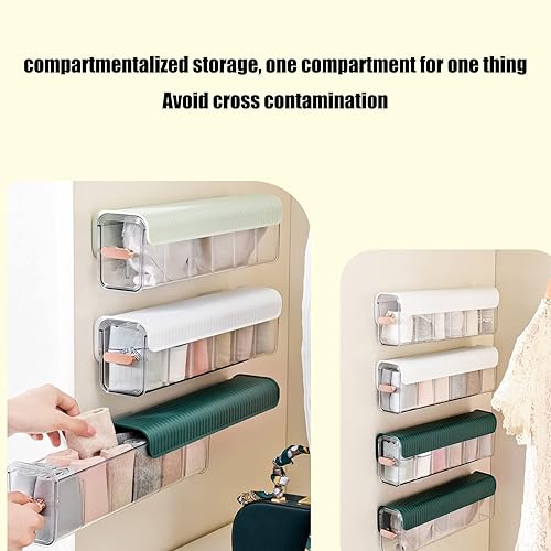 Miniatura 2 de FETNHU Caja de almacenamiento multifuncional sin perforaciones, 2023 cajas de almacenamiento de cajones de plástico colgantes con tapas, organizador
