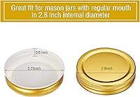 Vista 2 de Chuangdi 30 paquetes de tapas para tarros Mason a granel de boca regular, tapas para conservas de boca regular, a prueba de fugas, tapas sólidas